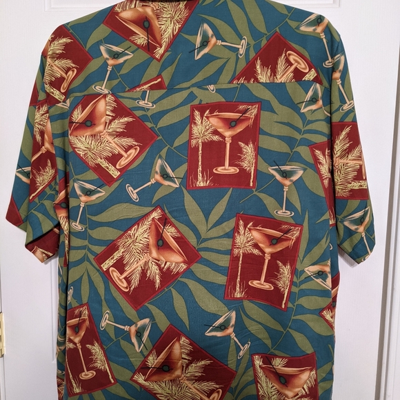 Silk Martini Print Hawaiian Shirt - Picture 2 of 3